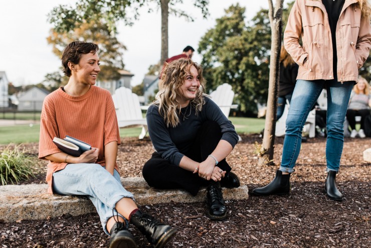 Dean College students on campus