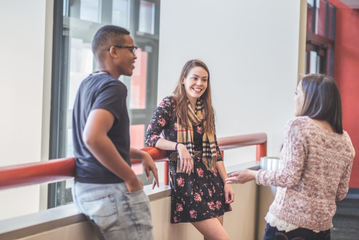 Dean College students walking on campus