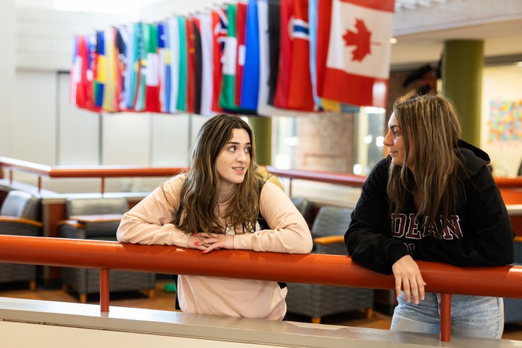 Students in student center