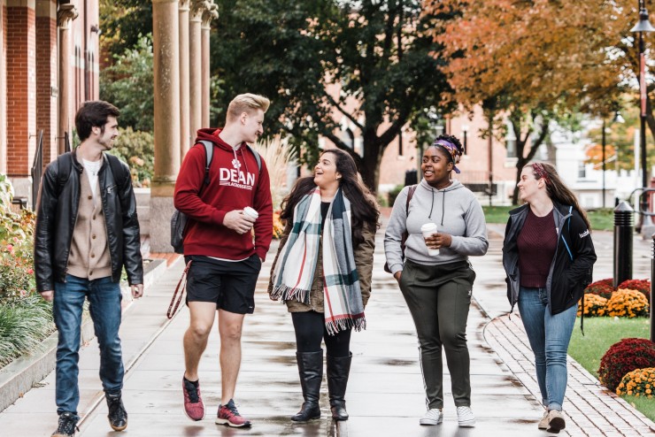 Students walking on Dean College Campus