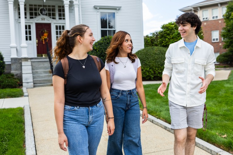 Students Walking Outside Admissions Building