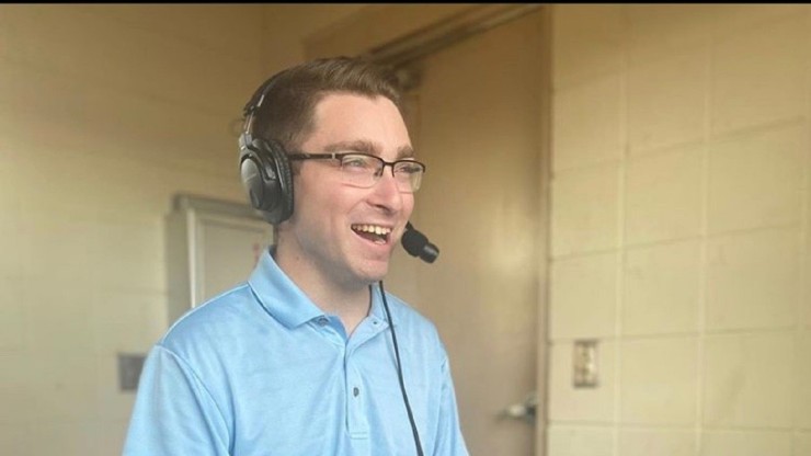 Student broadcasting with headset
