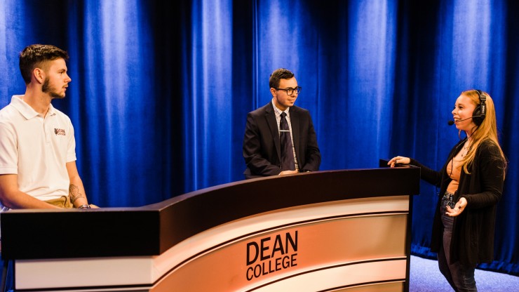 Sports Broadcasting degree students at Dean College