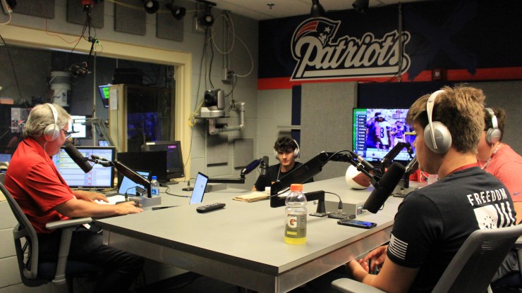 Students on air at Patriots Radio