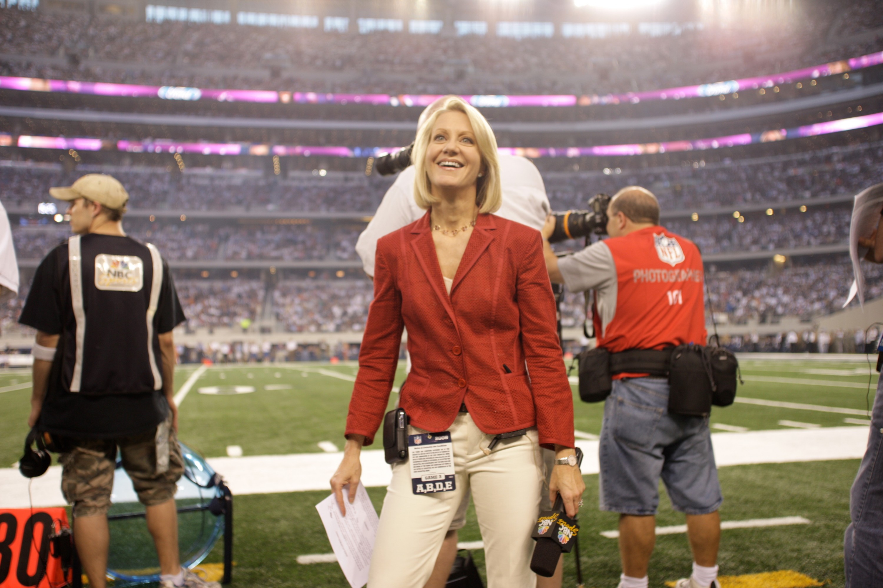 Andrea Kremer on the sidelines of the NFL