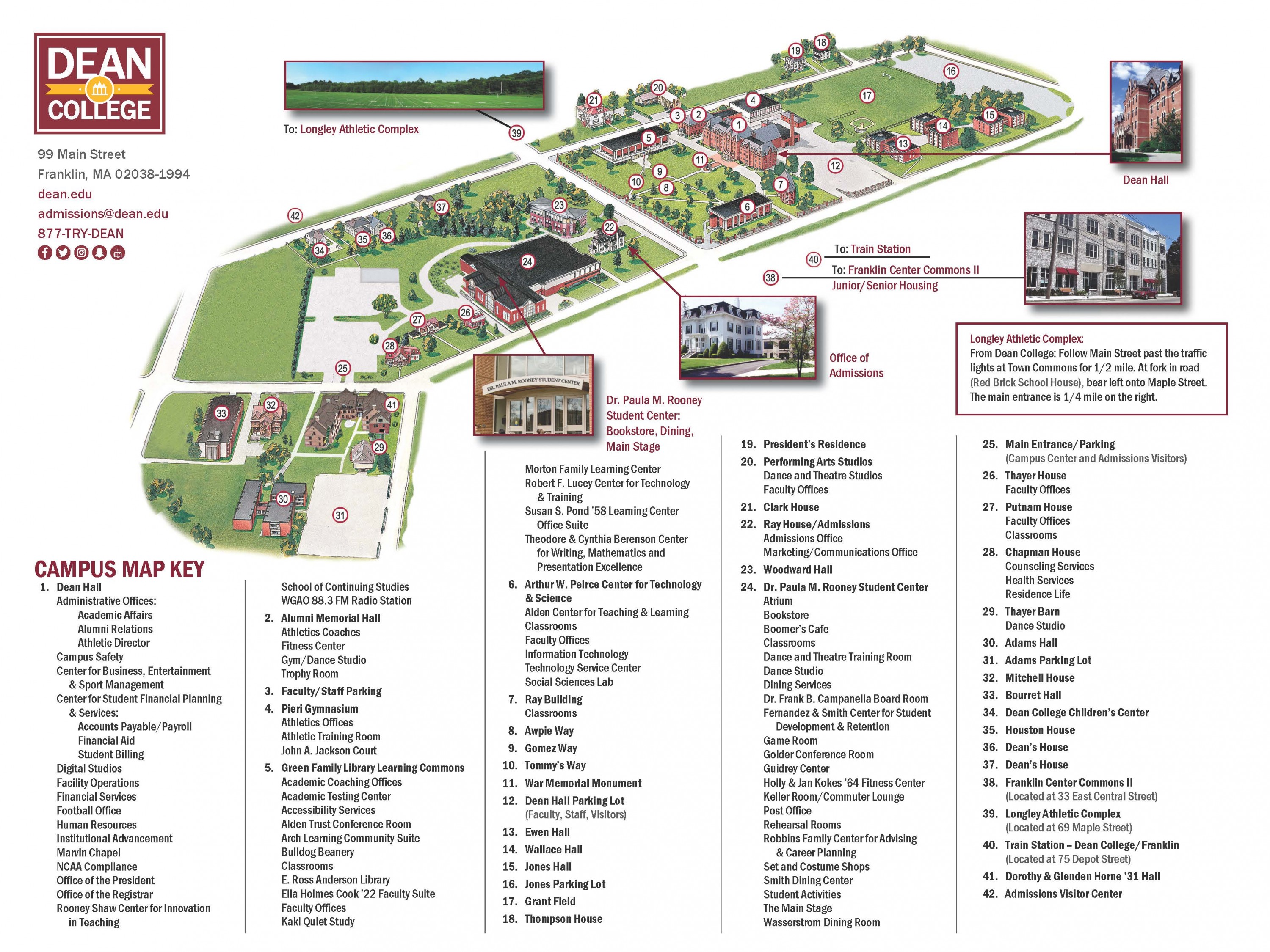 Rhode Island College Campus Map Maps & Directions | Dean College | Franklin Massachusetts | Dean 