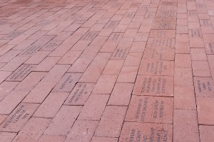 personalized bricks along awpie way at Dean College.