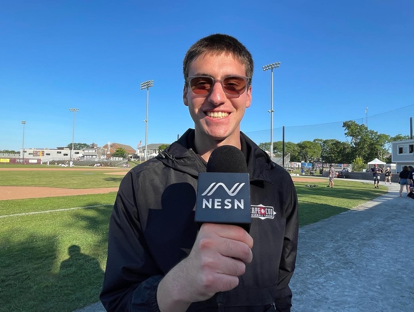 Sports Broadcasting student at summer internship with Cape Cod Baseball League